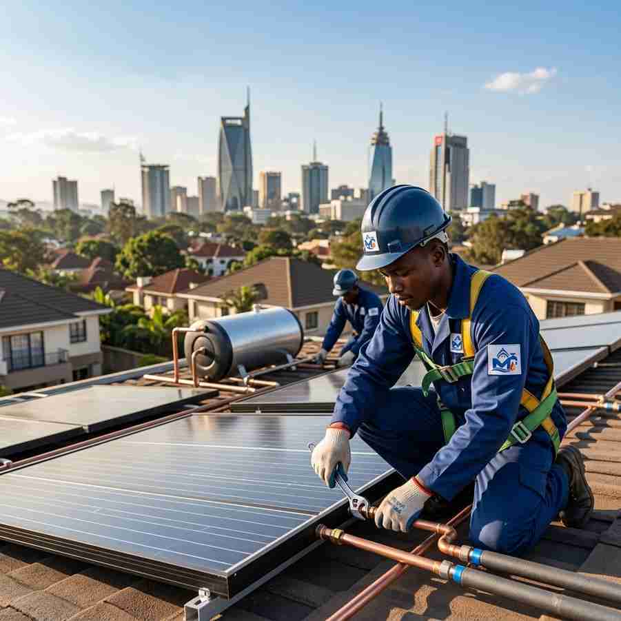 MILO Plumbing Solutions at work on a rooftop installation